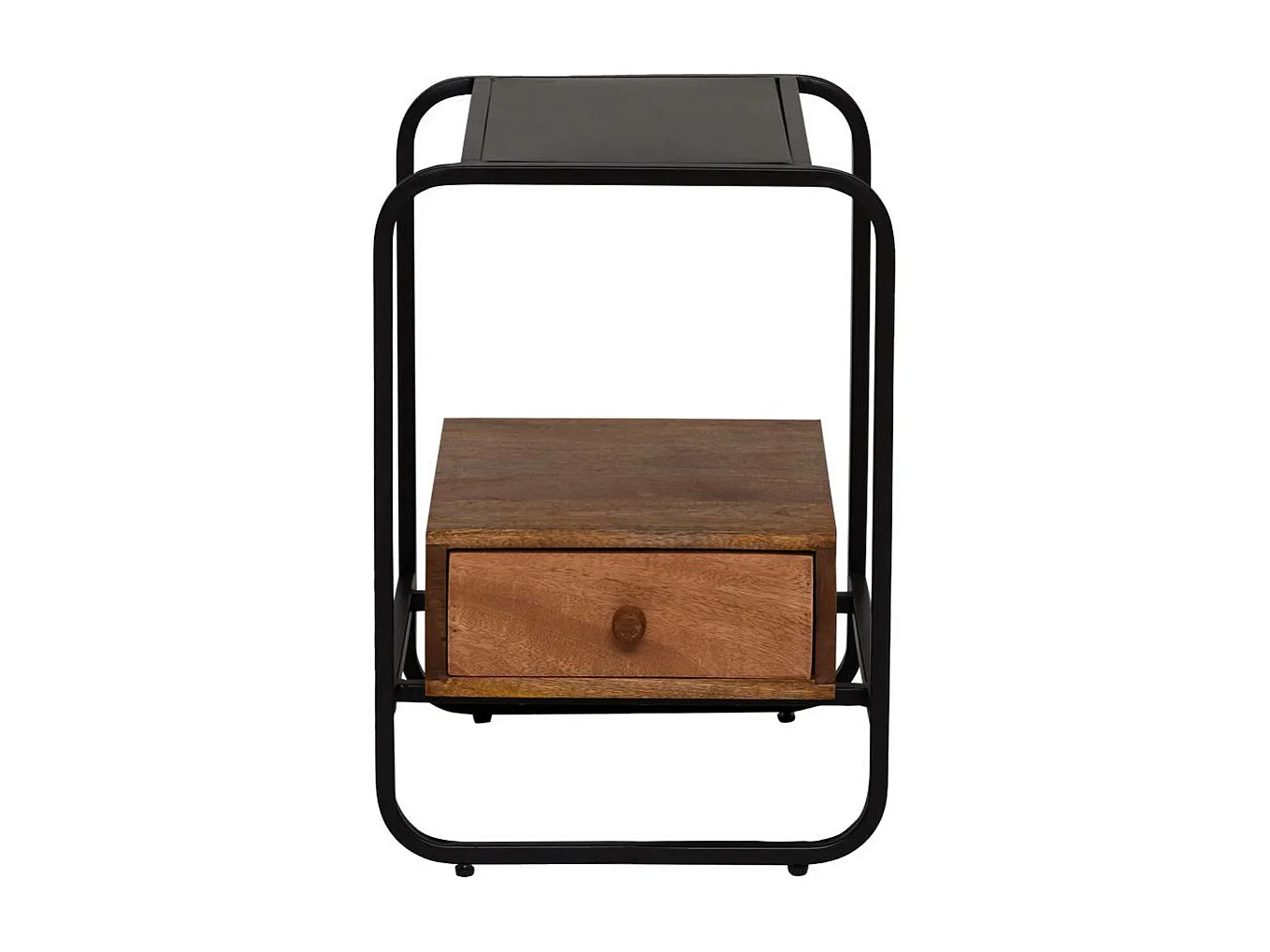 Table de chevet en bois de manguier et métal Marta