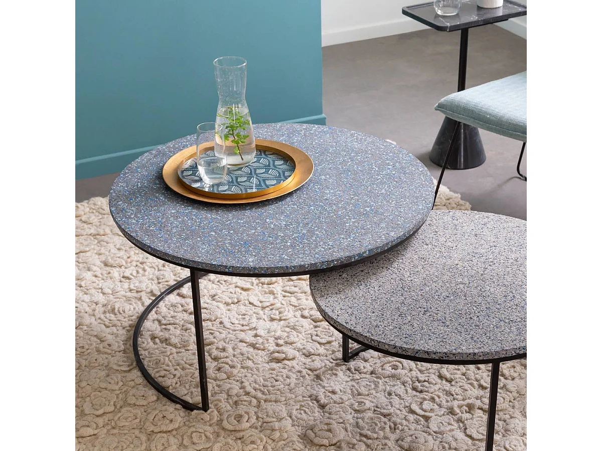 Table basse gigogne effet terrazzo Armand