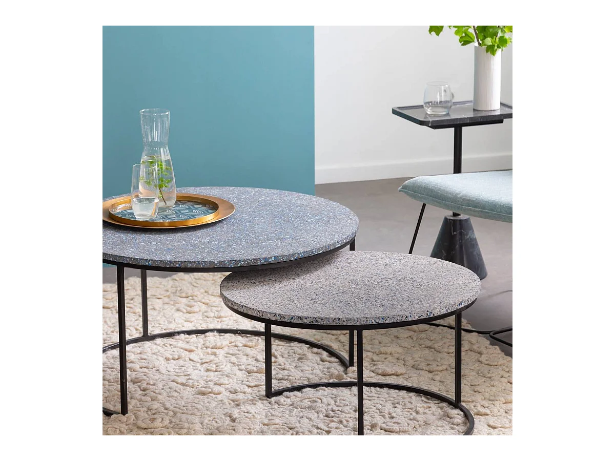 Table basse gigogne effet terrazzo Armand