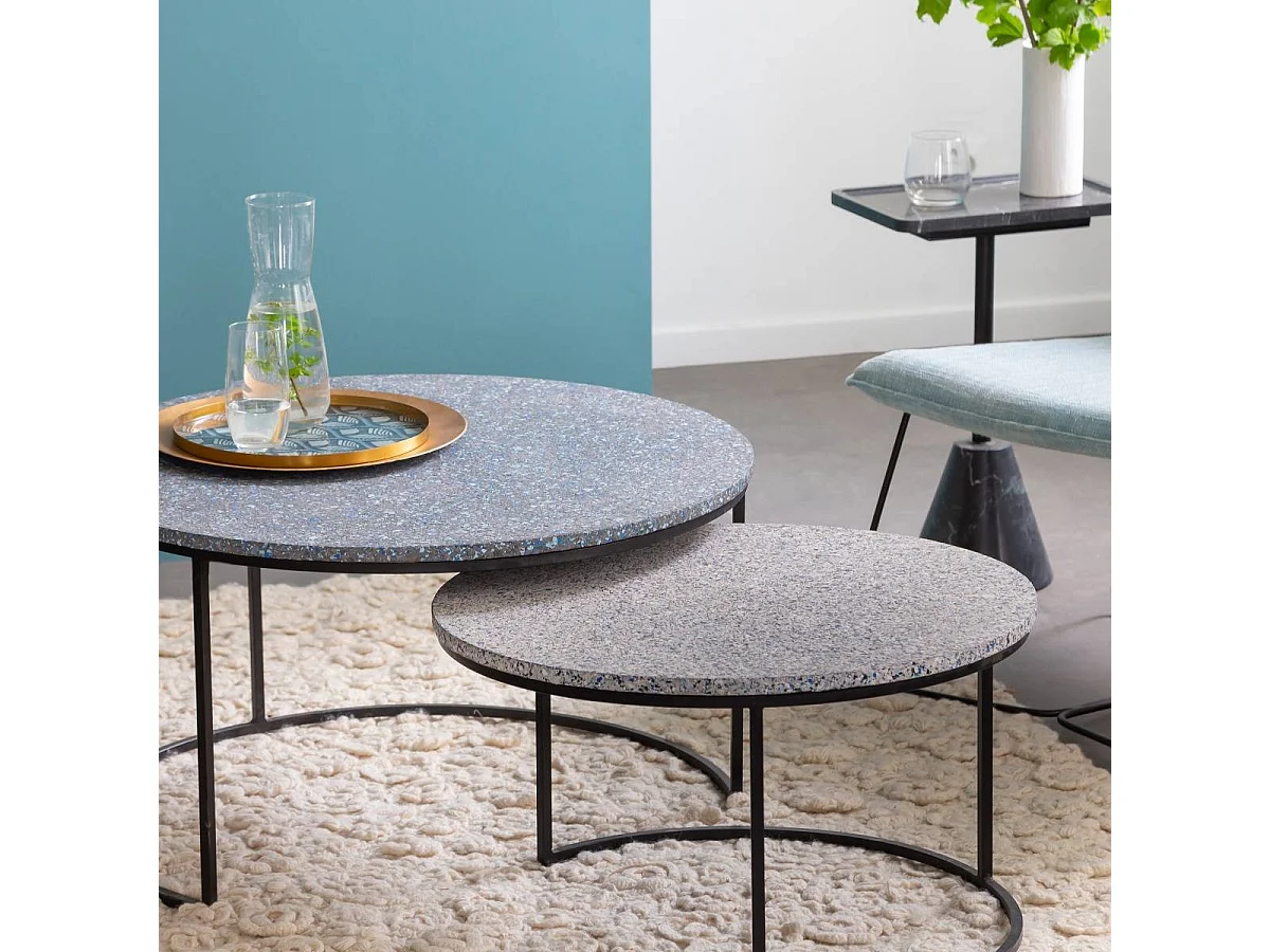 Table basse gigogne effet terrazzo Armand