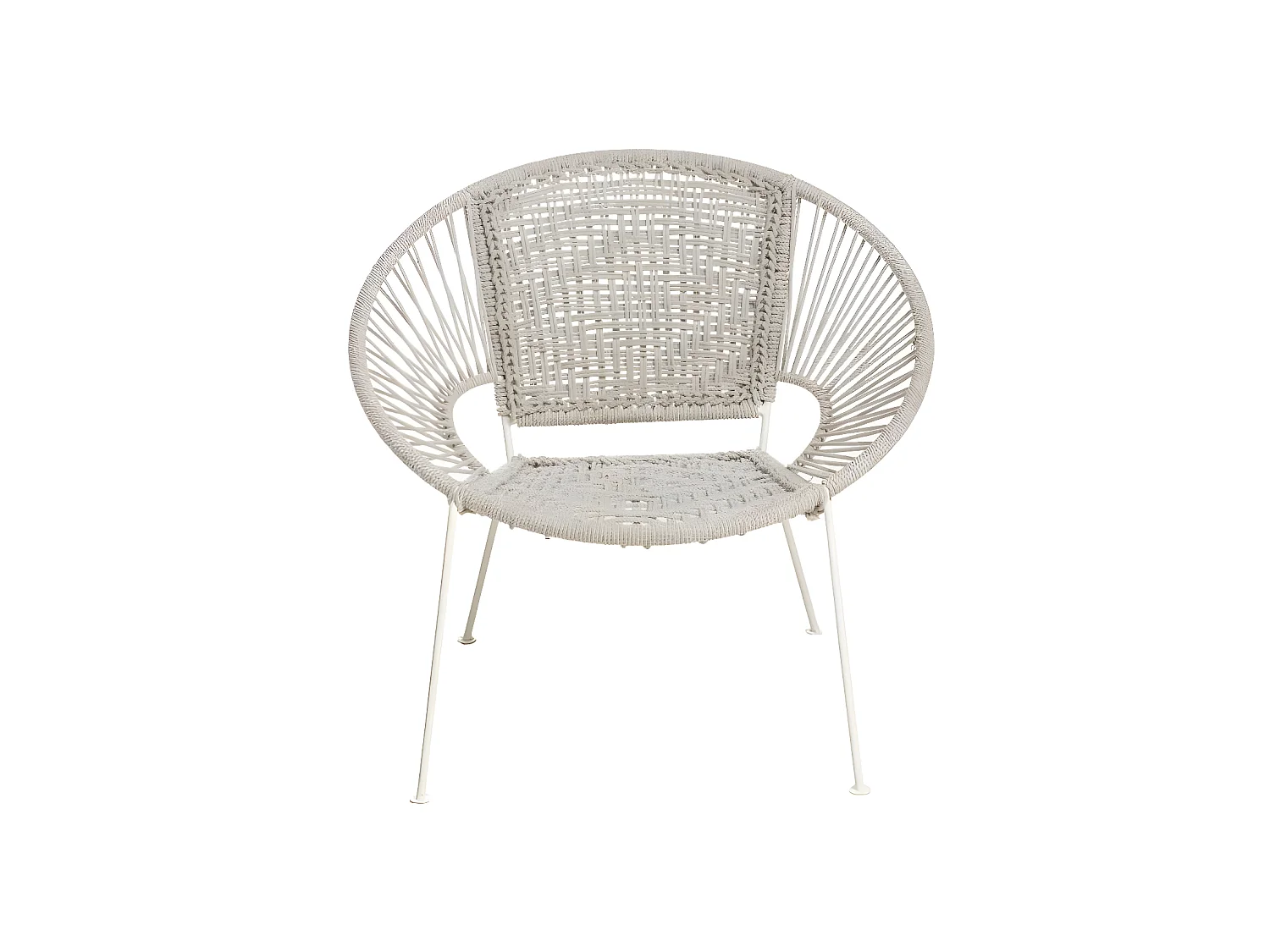 Fauteuil en corde de coton blanc Bélize