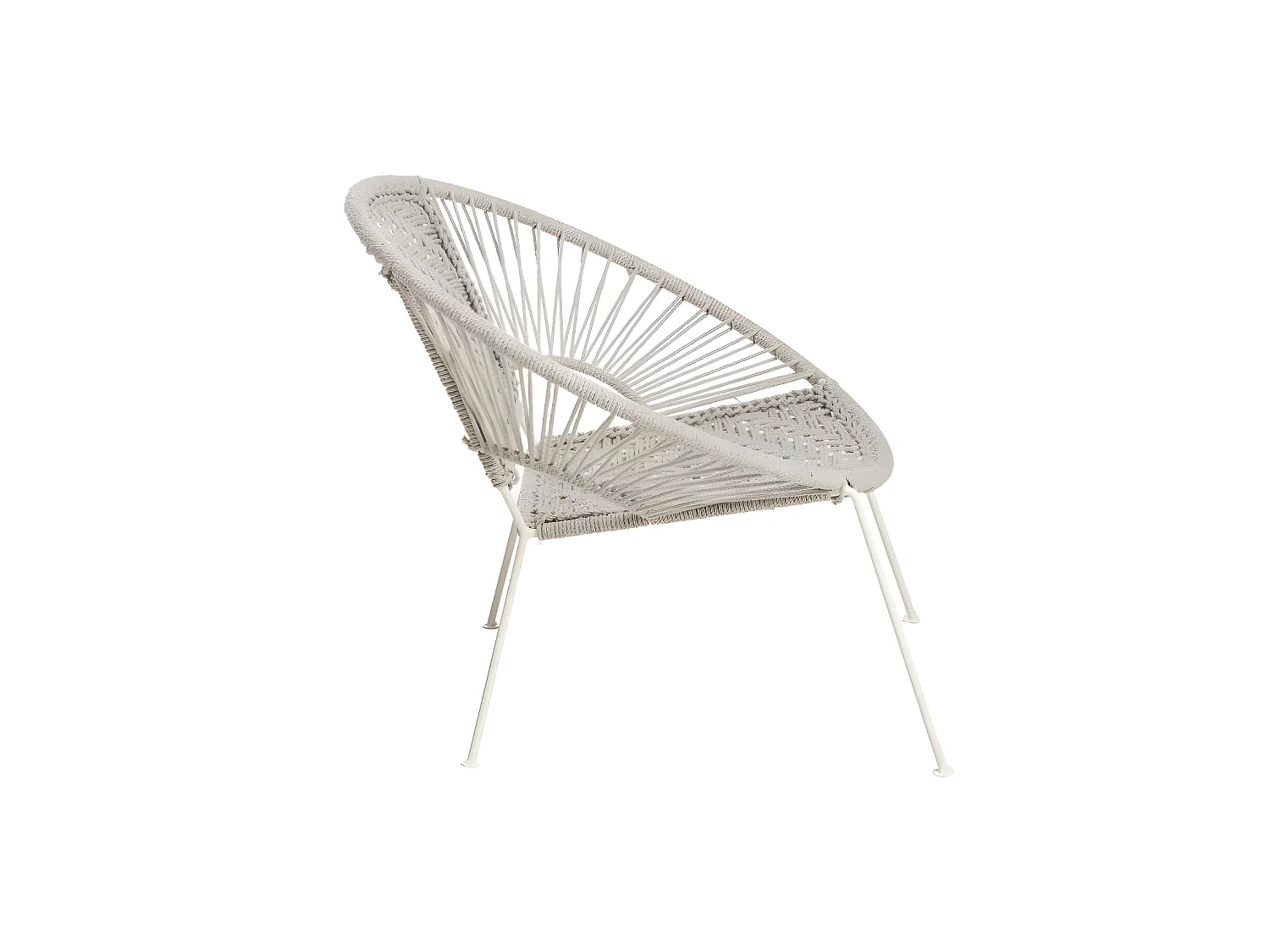 Fauteuil en corde de coton blanc Bélize