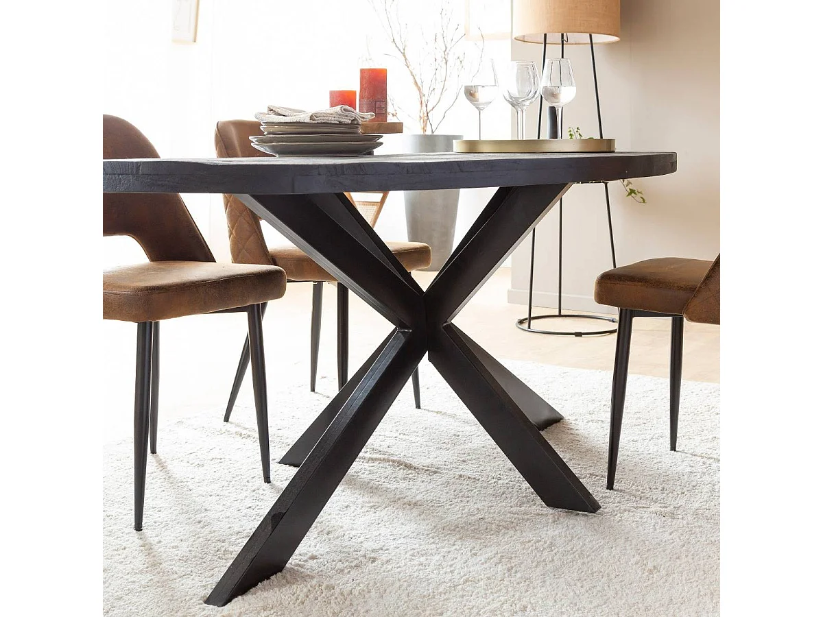 Table à manger ovale en bois Amor