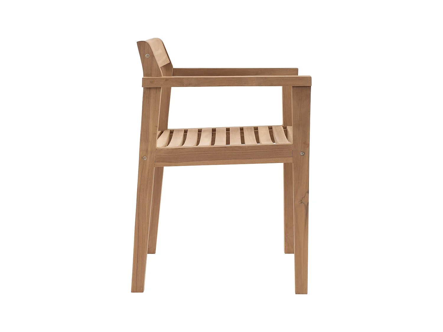 Garten-Essgruppe: 1 Tisch L 200 cm + 6 Sessel - Teakholz - Holzfarben hell - ALLENDE von MYLIA