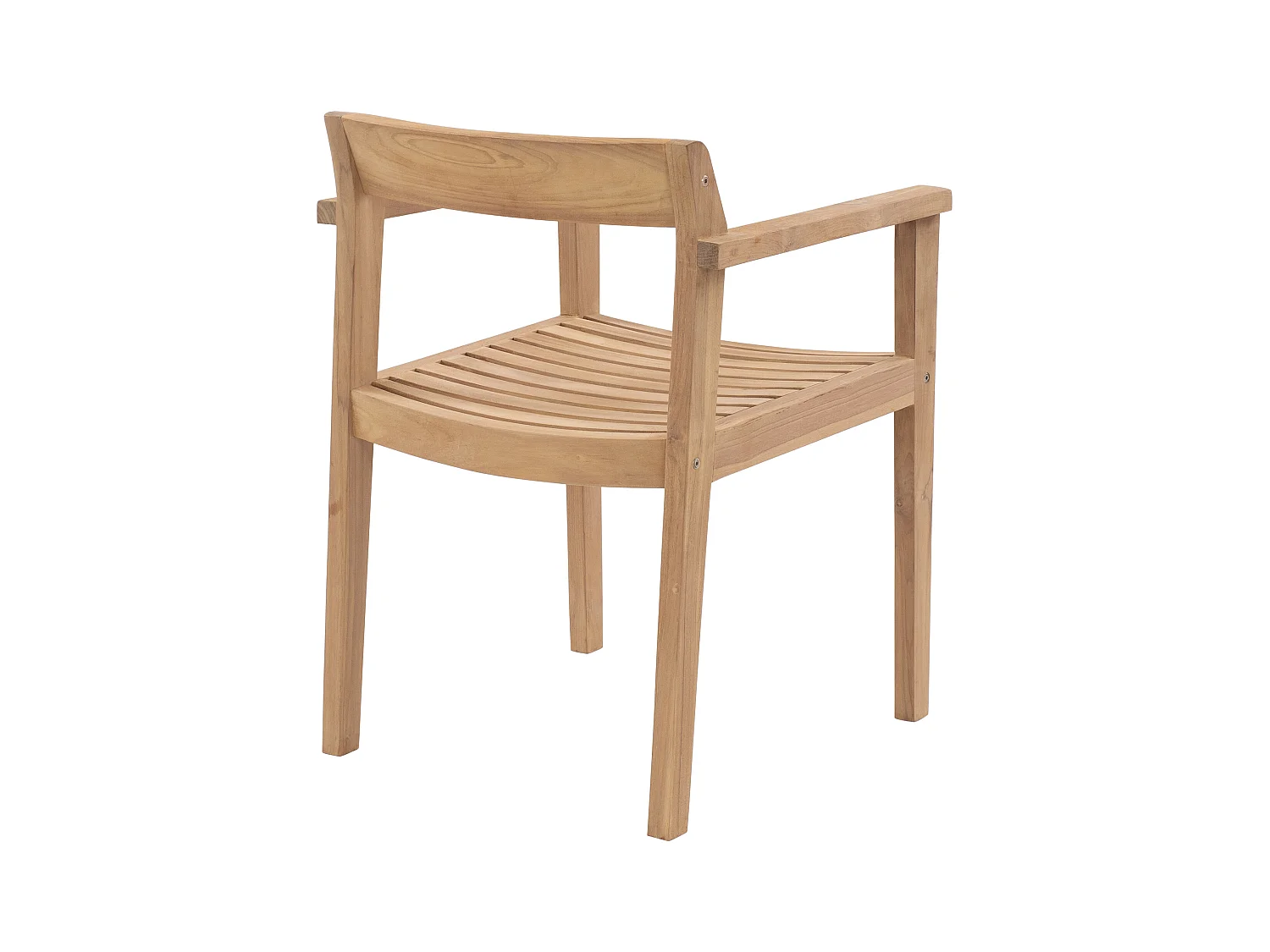 Garten-Essgruppe: 1 Tisch L 200 cm + 6 Sessel - Teakholz - Holzfarben hell - ALLENDE von MYLIA