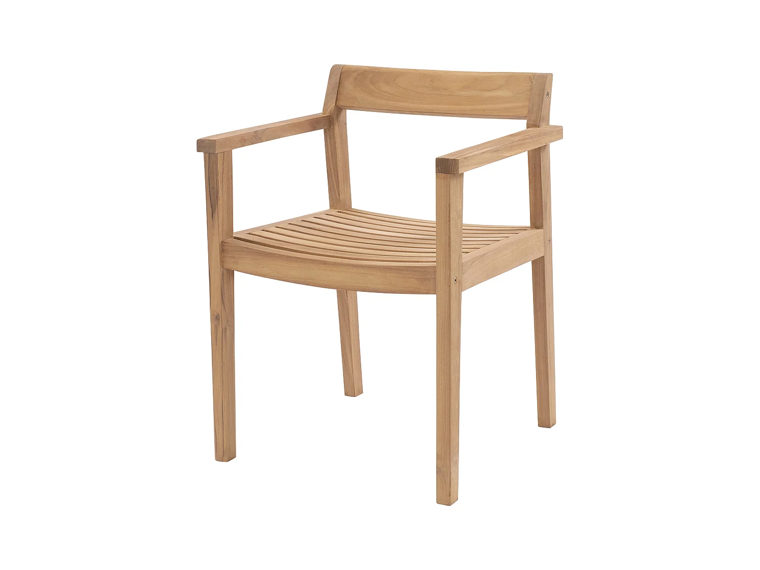 Garten-Essgruppe: 1 Tisch L 200 cm + 6 Sessel - Teakholz - Holzfarben hell - ALLENDE von MYLIA