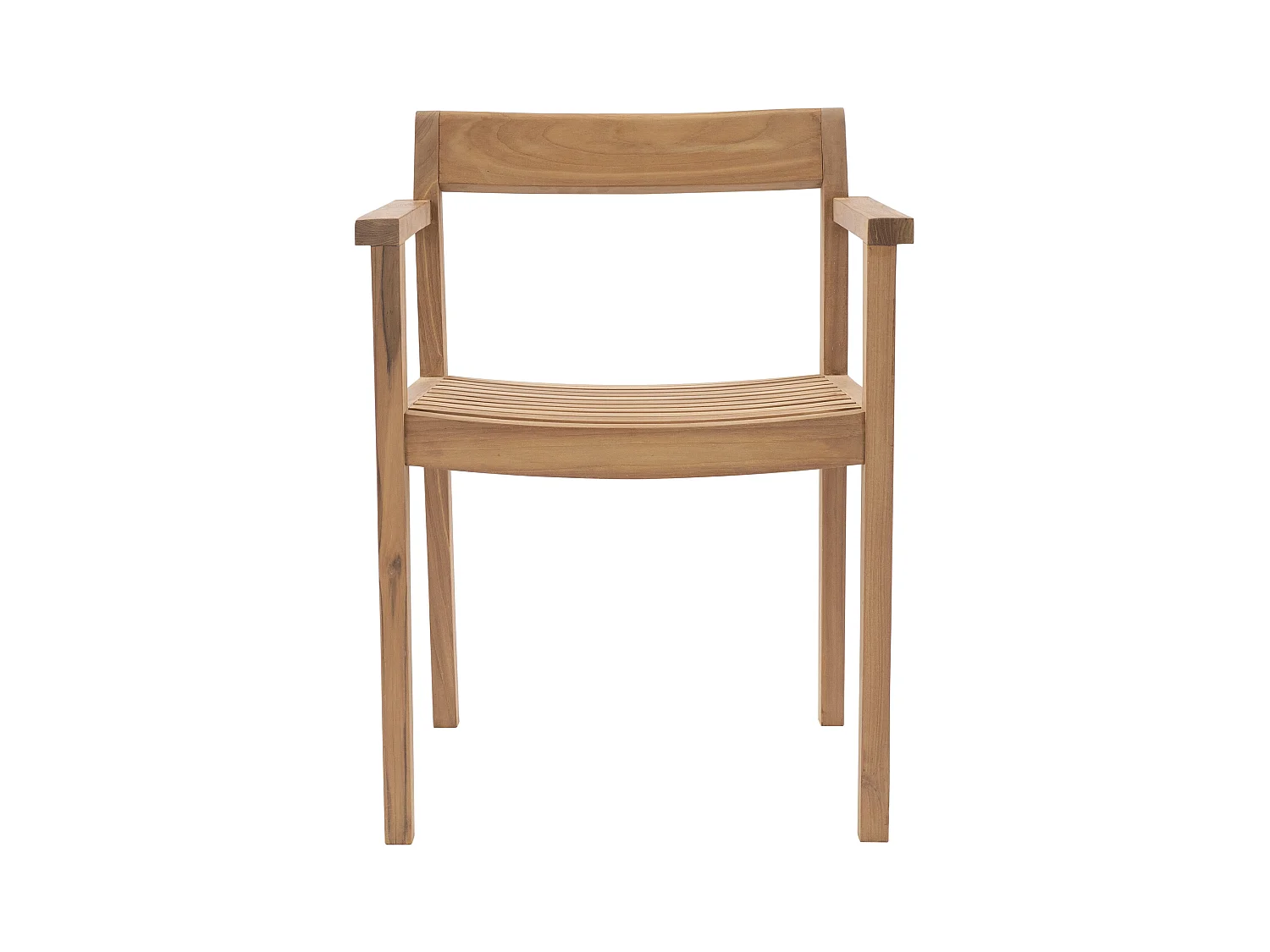 Garten-Essgruppe: 1 Tisch L 200 cm + 6 Sessel - Teakholz - Holzfarben hell - ALLENDE von MYLIA