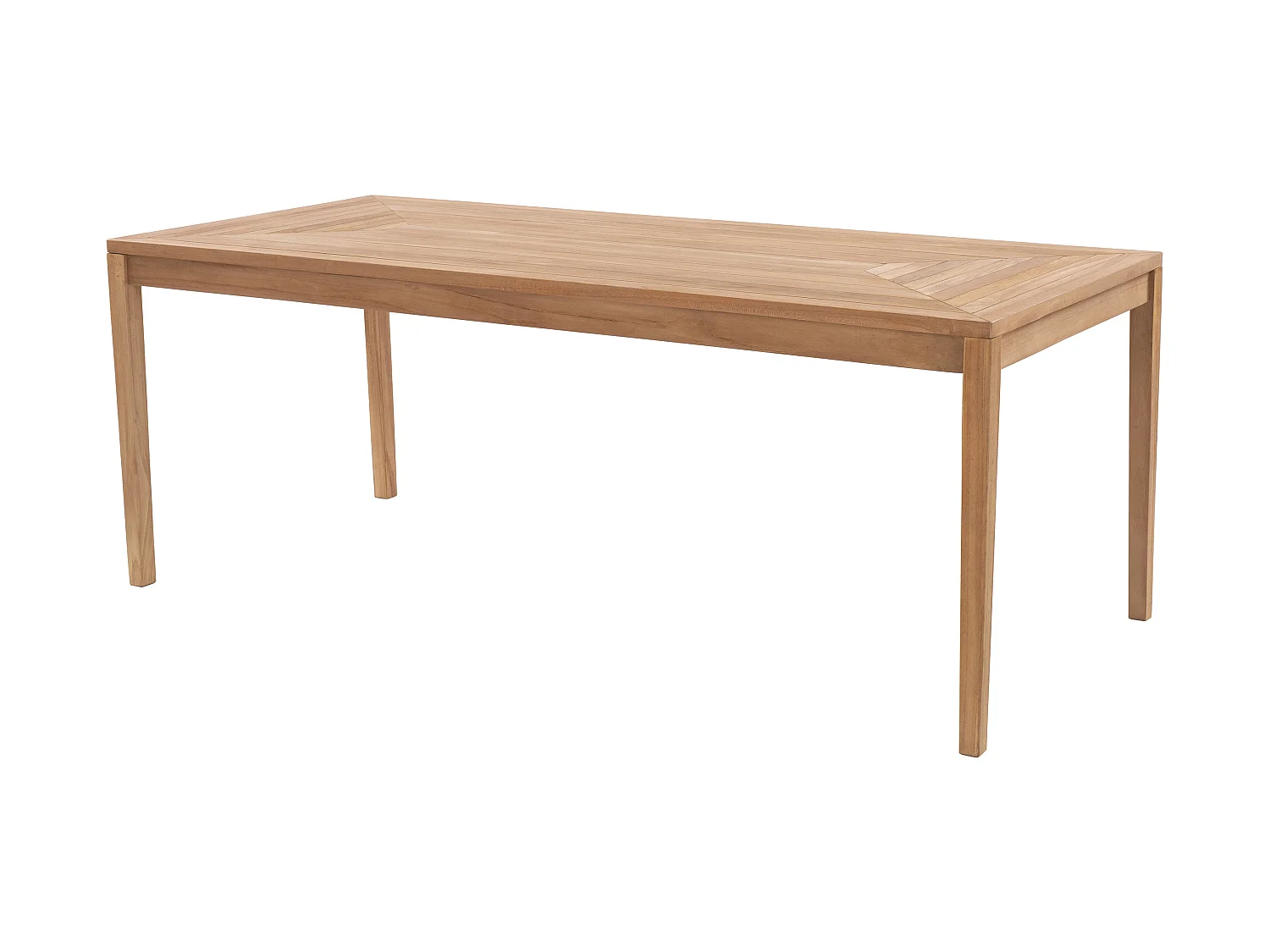 Garten-Essgruppe: 1 Tisch L 200 cm + 6 Sessel - Teakholz - Holzfarben hell - ALLENDE von MYLIA