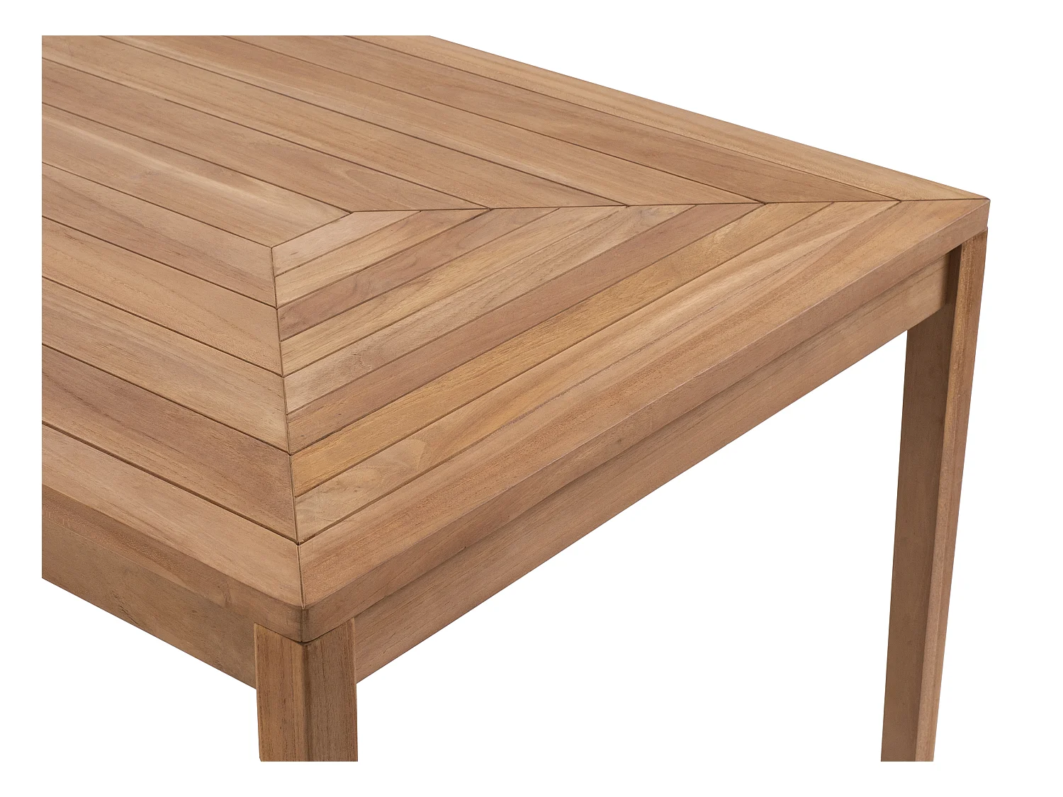 Garten-Essgruppe: 1 Tisch L 200 cm + 6 Sessel - Teakholz - Holzfarben hell - ALLENDE von MYLIA