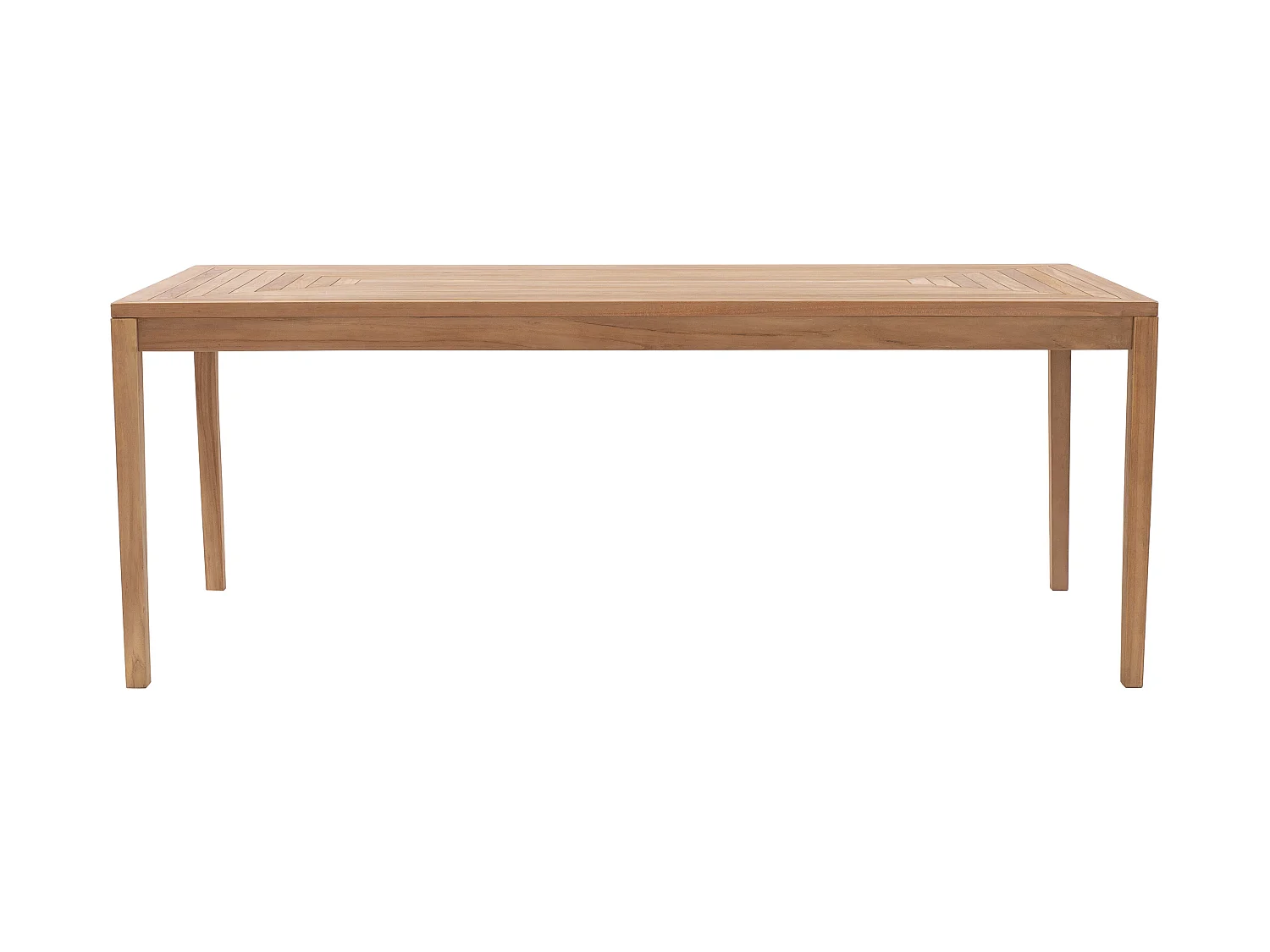 Garten-Essgruppe: 1 Tisch L 200 cm + 6 Sessel - Teakholz - Holzfarben hell - ALLENDE von MYLIA