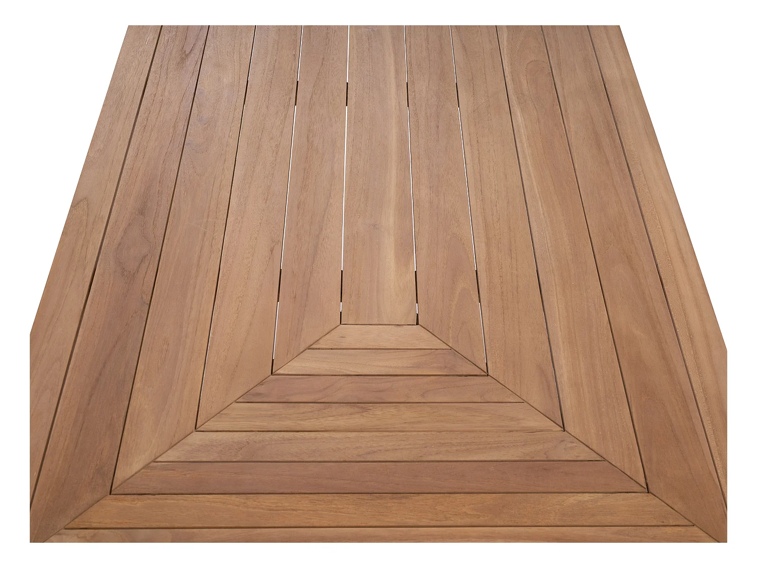 Garten-Essgruppe: 1 Tisch L 200 cm + 6 Sessel - Teakholz - Holzfarben hell - ALLENDE von MYLIA