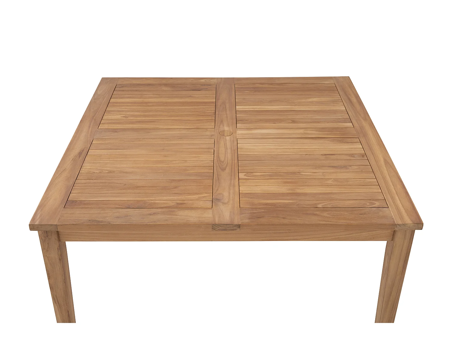 Salle à manger de jardin en teck : 1 table carrée + 8 fauteuils - Naturel clair - ALLENDE de MYLIA