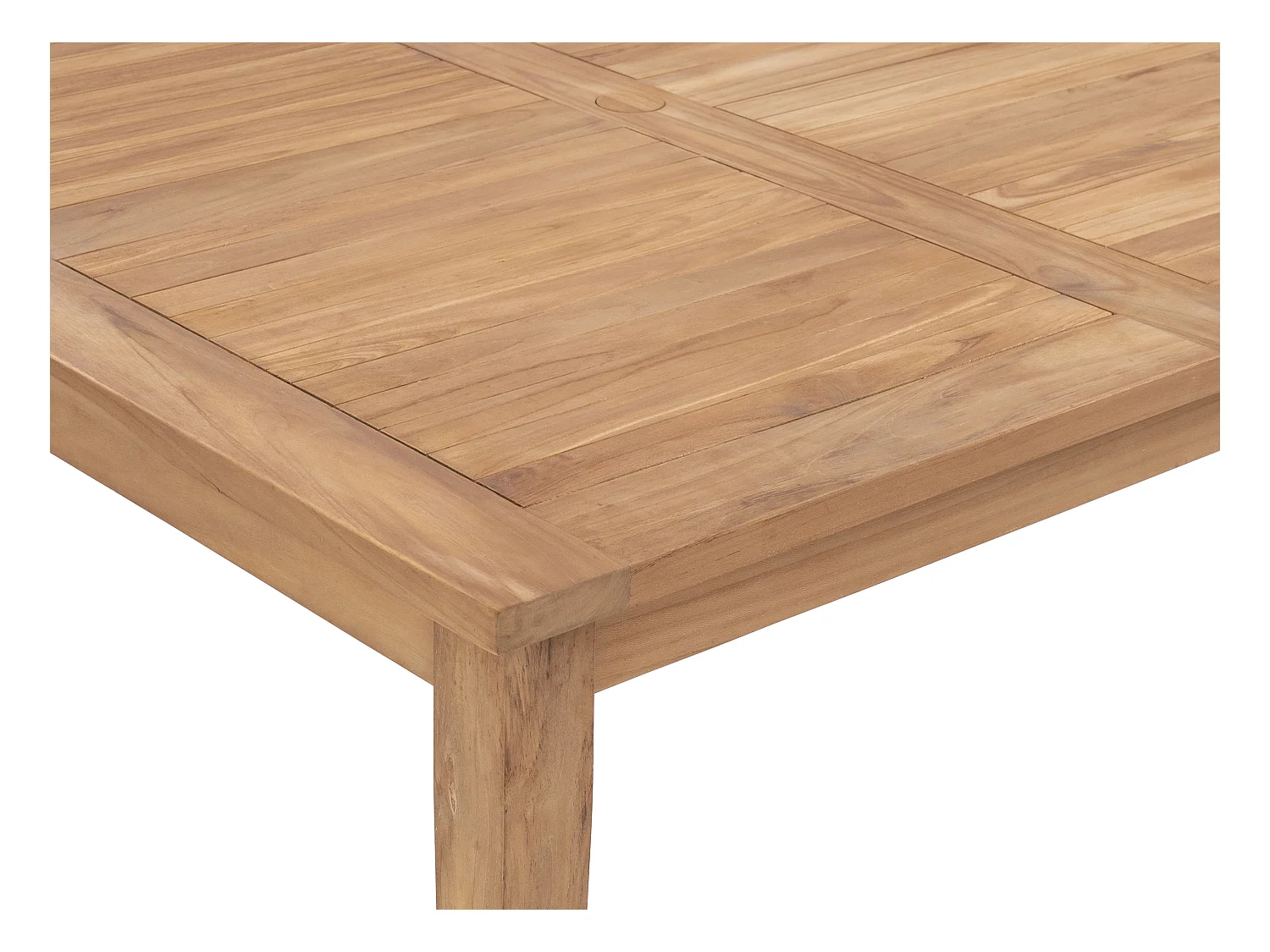 Salle à manger de jardin en teck : 1 table carrée + 8 fauteuils - Naturel clair - ALLENDE de MYLIA