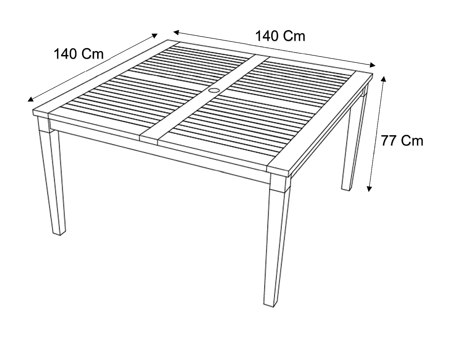Tuineethoek van teakhout: 1 vierkante tafel + 8 fauteuils - Licht naturel - ALLENDE
