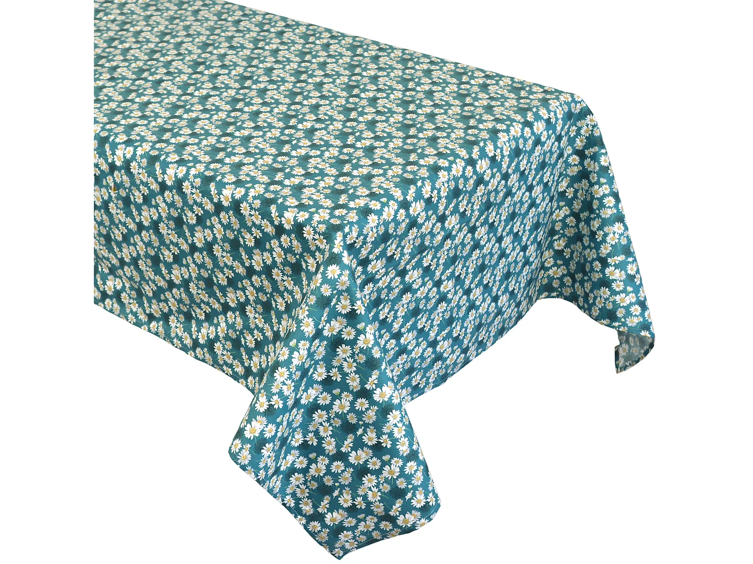 Nappe rectangle enduit 150x350 cm ASTER bleu Pétrole