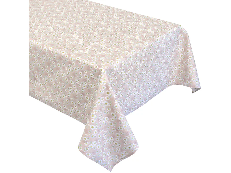 Nappe rectangle enduit 150x200 cm ASTER Rose poudré