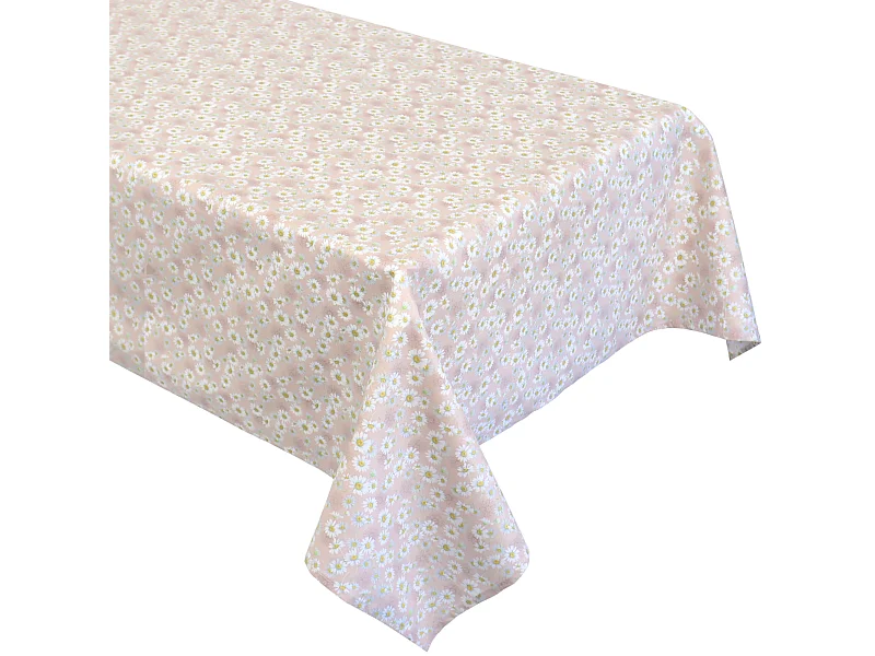 Nappe rectangle enduit 150x300 cm ASTER Rose poudré