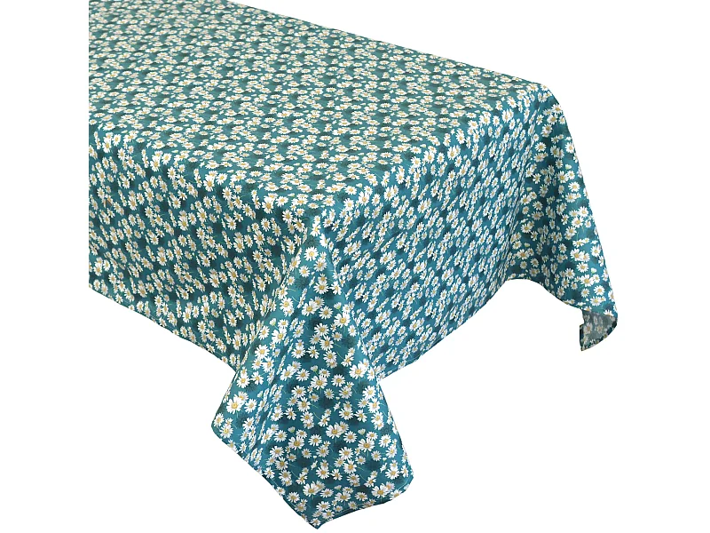 Nappe rectangle enduit 150x300 cm ASTER bleu Pétrole