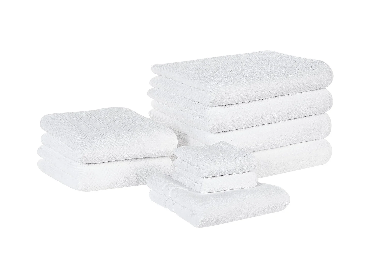 Lot de 9 serviettes MITIARO Tissu éponge Blanc