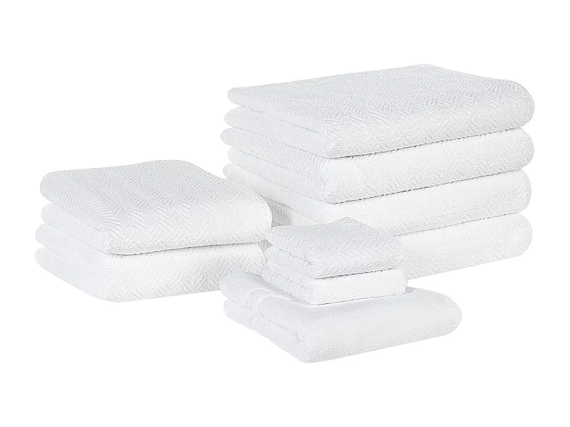Handtücher 9er Set MITIARO Baumwollfrottee Weiss
