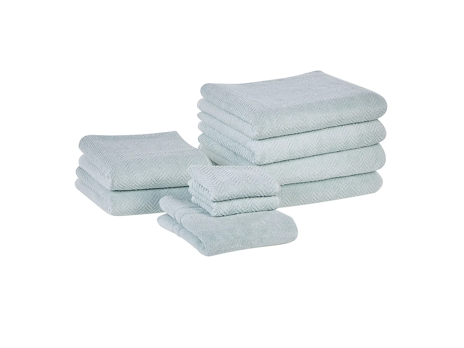 Lot de 9 serviettes MITIARO Tissu éponge Vert menthe
