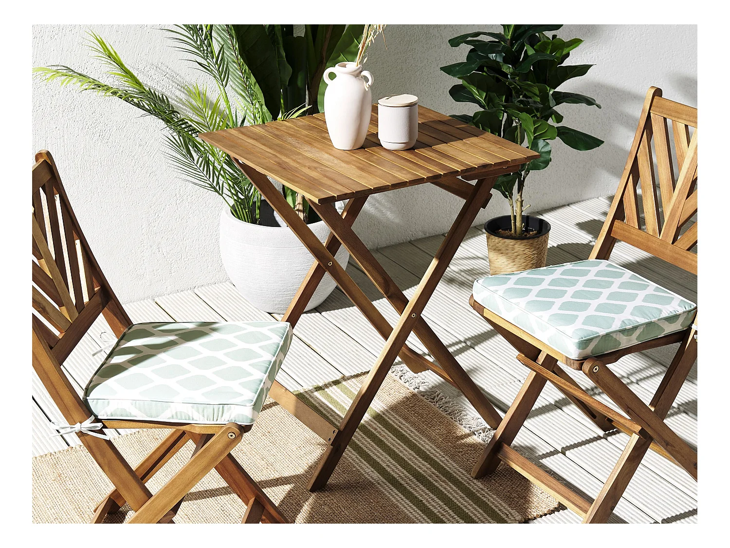 Gartenstuhlkissen 2er Set TERNI 37 x 34 cm Mintgrün