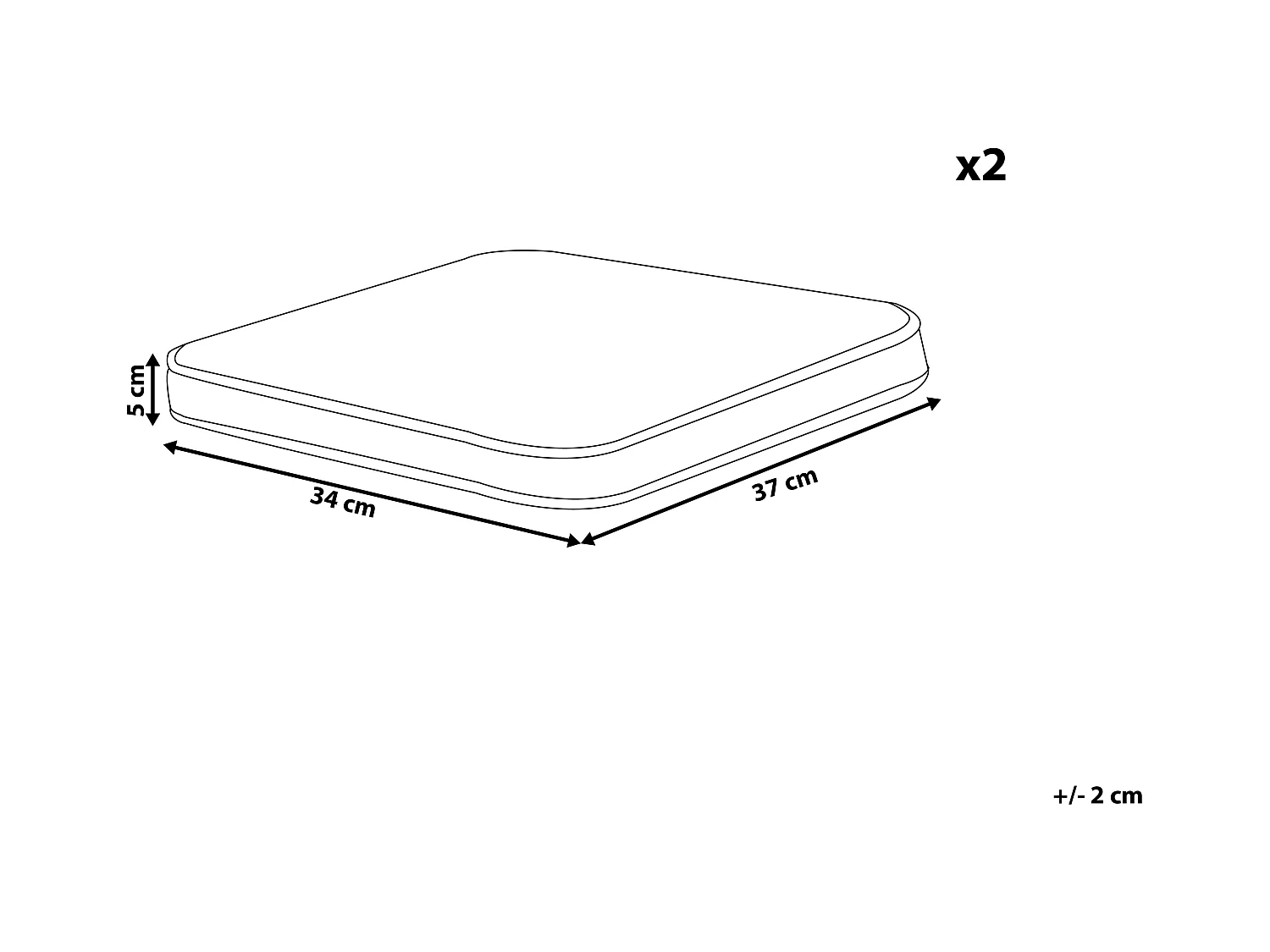 Gartenstuhlkissen 2er Set TERNI 37 x 34 cm Mintgrün