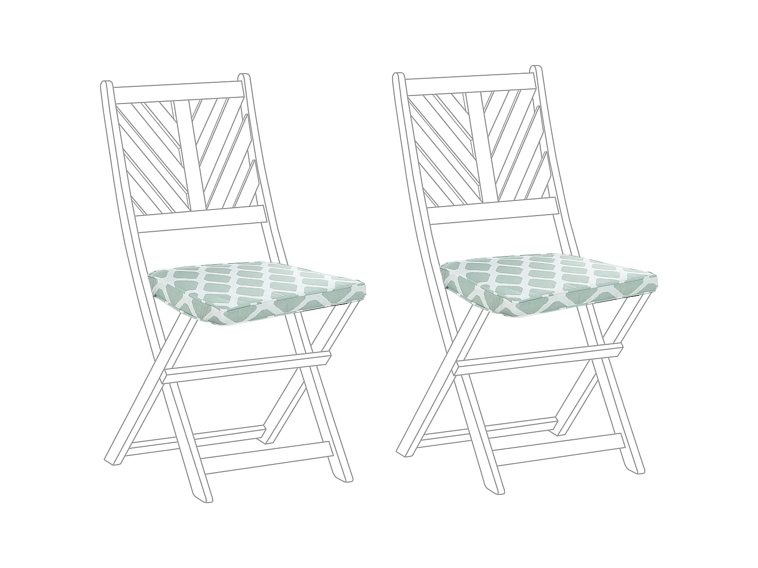 Lot de 2 coussins pour chaises de jardin TERNI 37 x 34 cm Vert menthe