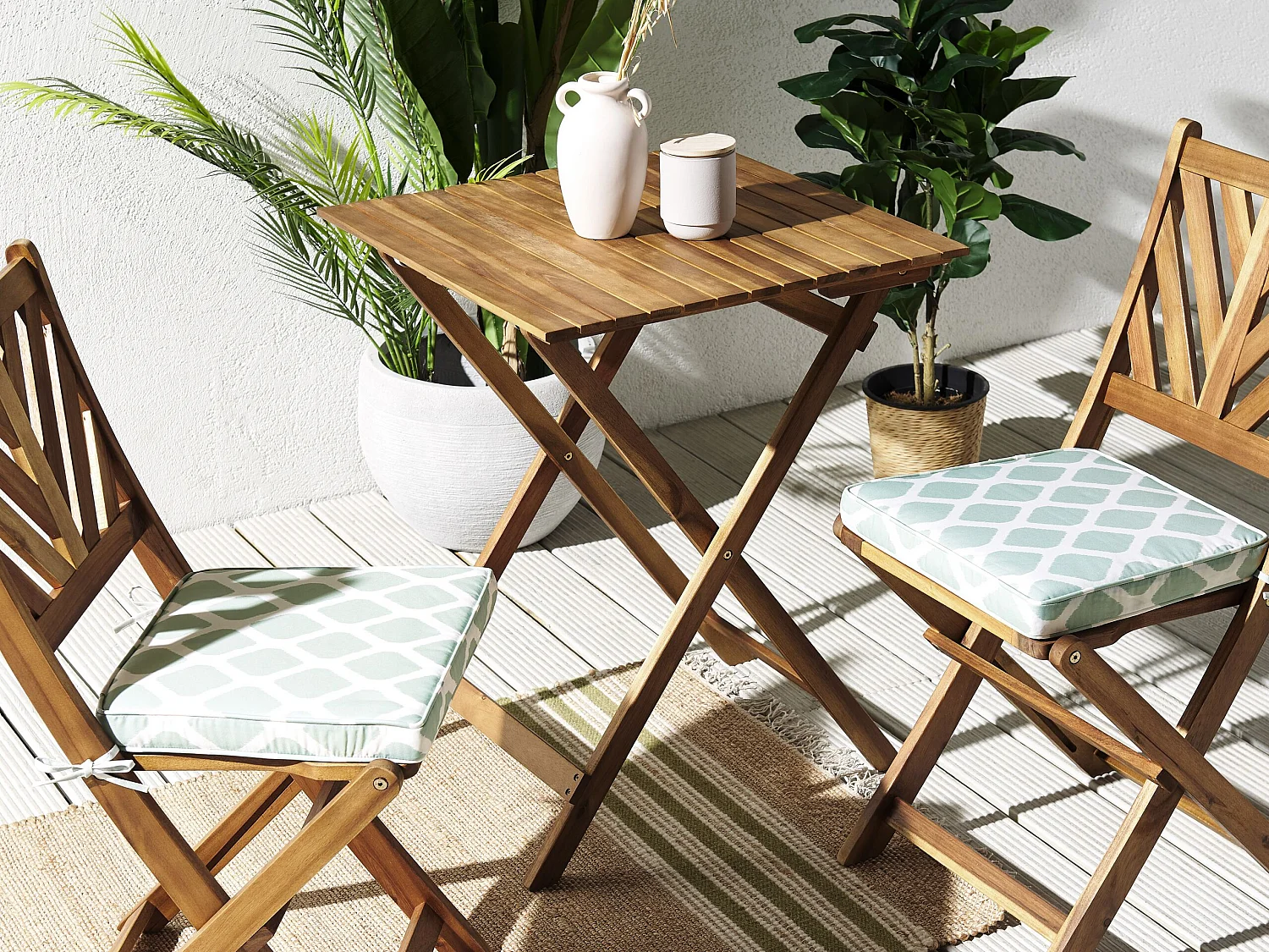 Set van 2 tuinzitkussens TERNI 37 x 34 cm Mintgroen