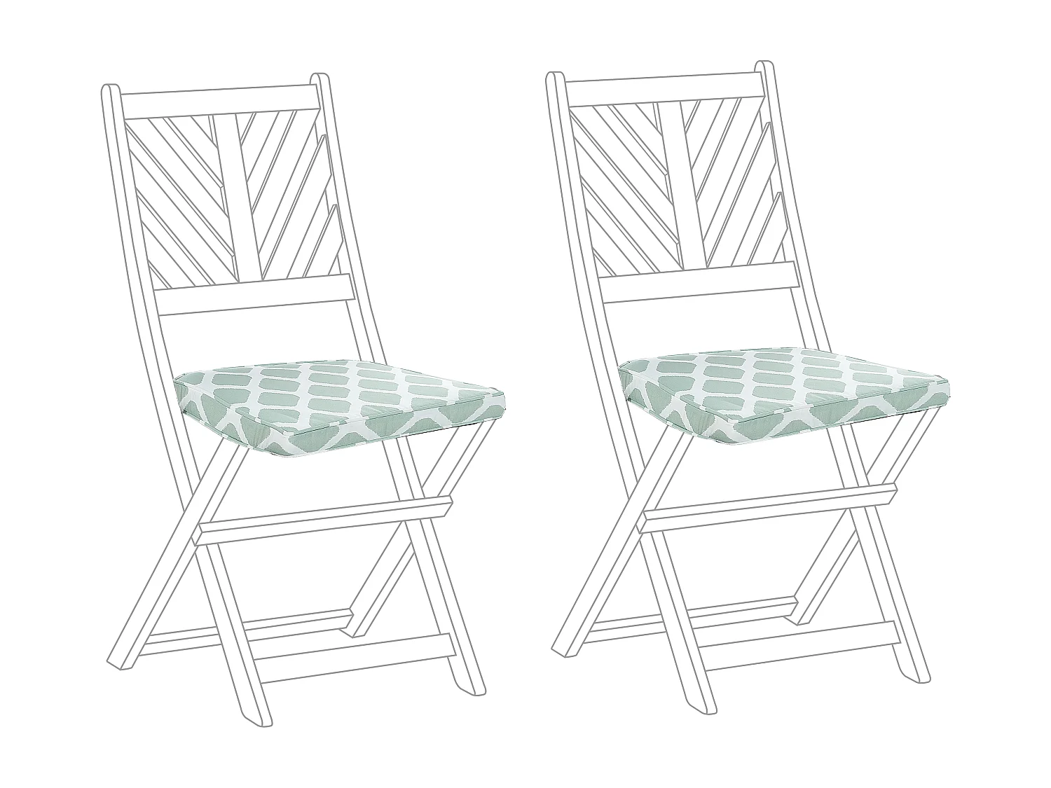 Set van 2 tuinzitkussens TERNI 37 x 34 cm Mintgroen