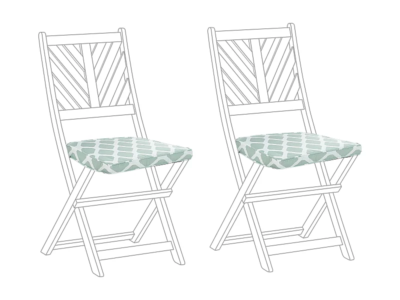 Set van 2 tuinzitkussens TERNI 37 x 34 cm Mintgroen