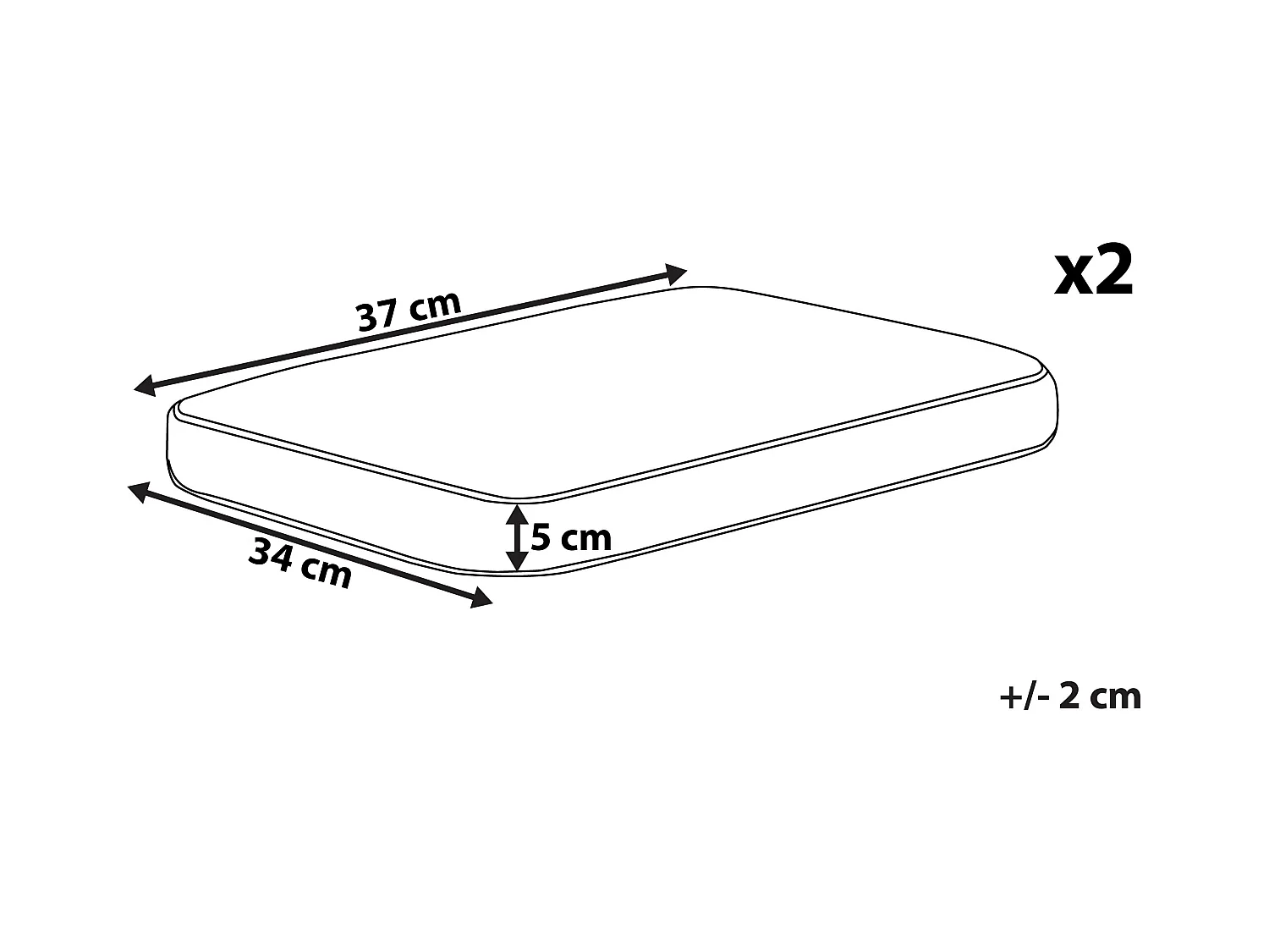 Outdoor Sitzkissen 2er Set Streifenmuster gelb / weiß für Gartenstuhl Terni