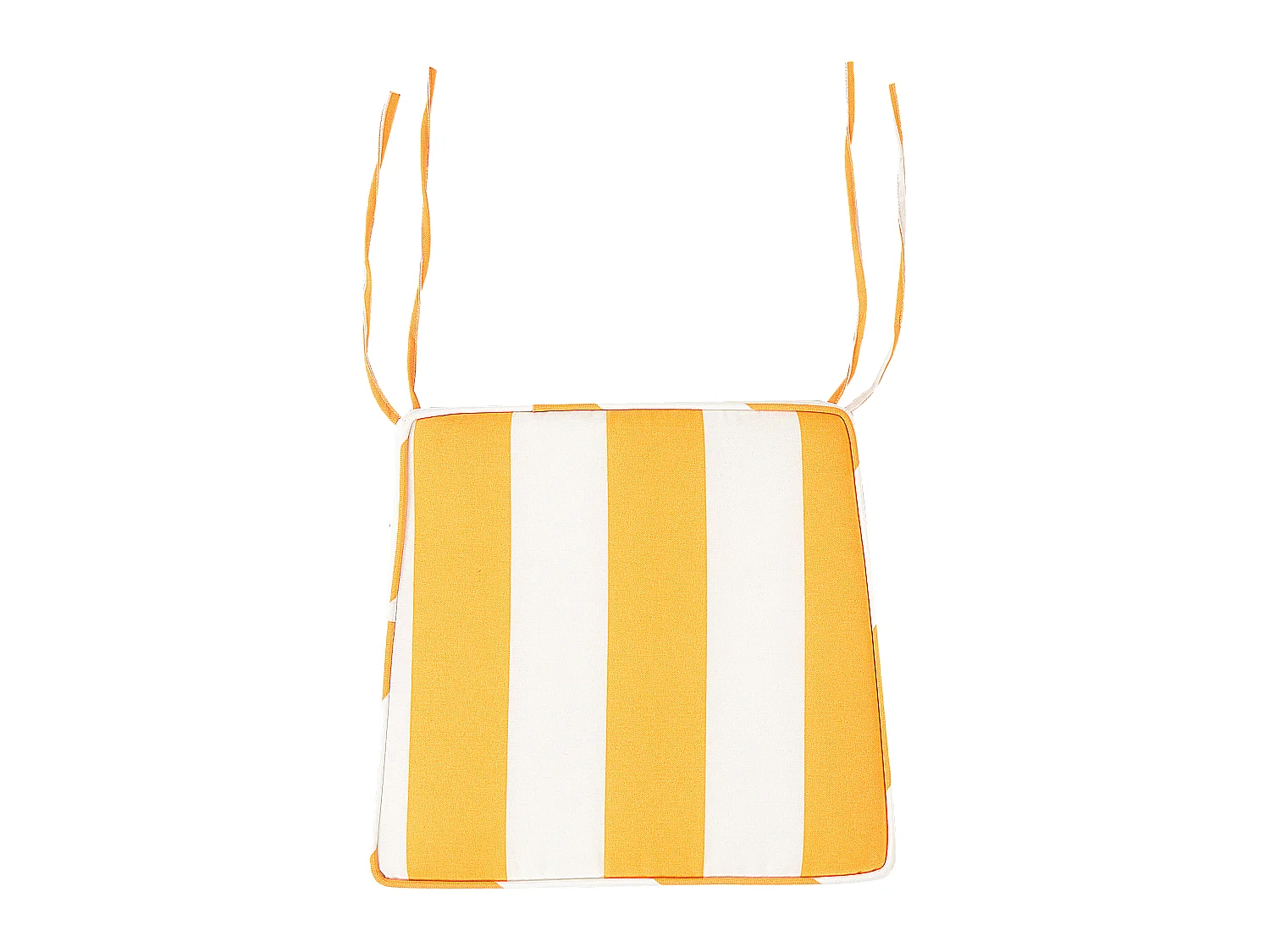 Outdoor Sitzkissen 2er Set Streifenmuster gelb / weiß für Gartenstuhl Terni