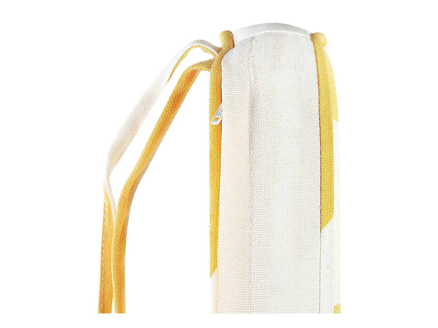 Outdoor Sitzkissen 2er Set Streifenmuster gelb / weiß für Gartenstuhl Terni