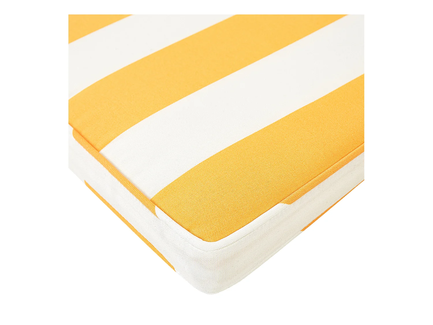 Outdoor Sitzkissen 2er Set Streifenmuster gelb / weiß für Gartenstuhl Terni