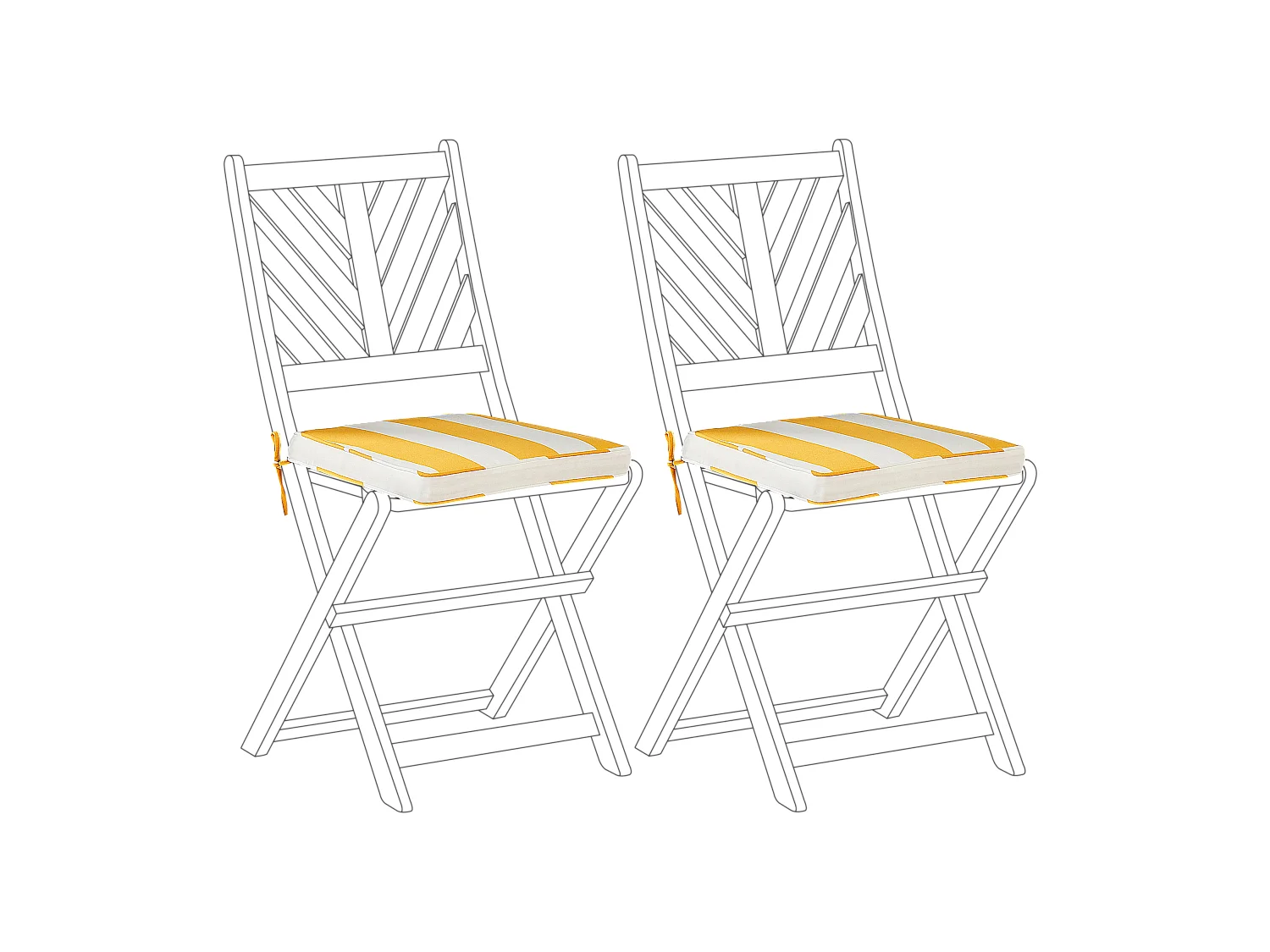 Lot de 2 coussins pour chaises de jardin TERNI 37 x 34 cm Jaune
