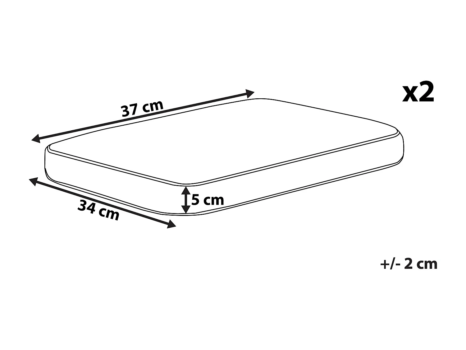 Lot de 2 coussins pour chaises de jardin TERNI 37 x 34 cm Jaune