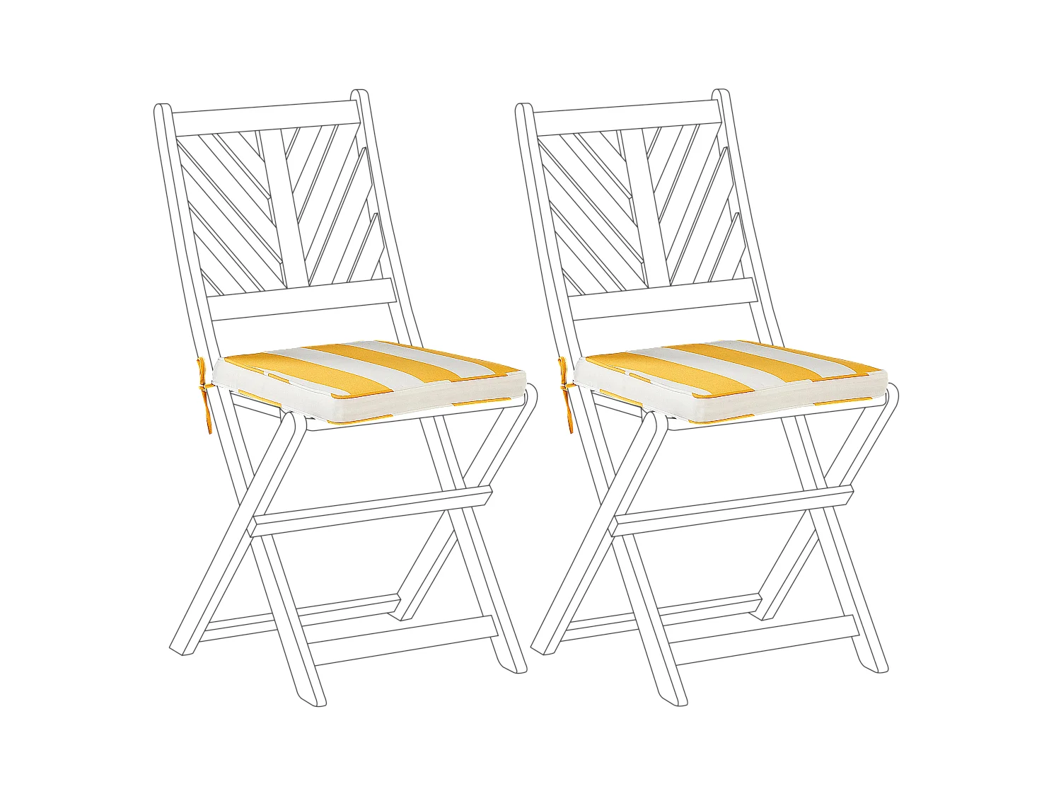 Lot de 2 coussins pour chaises de jardin TERNI 37 x 34 cm Jaune