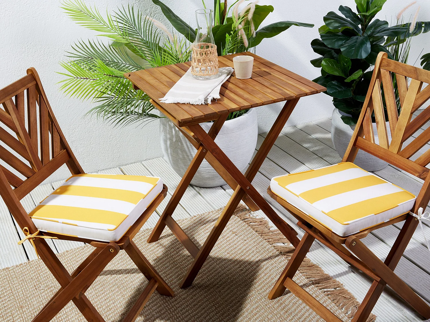 Lot de 2 coussins pour chaises de jardin TERNI 37 x 34 cm Jaune