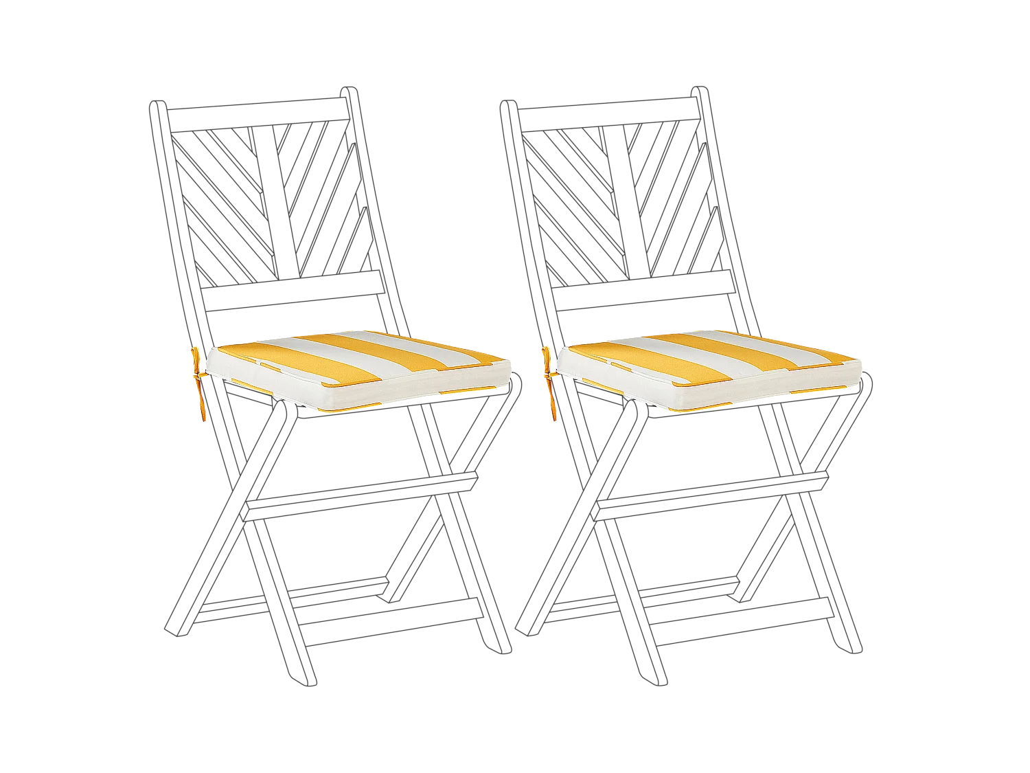 Conjunto de 2 almofadas de cadeira para jardim TERNI 37 x 34 cm Amarelo