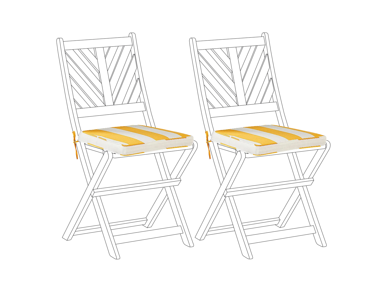 Conjunto de 2 almofadas de cadeira para jardim TERNI 37 x 34 cm Amarelo