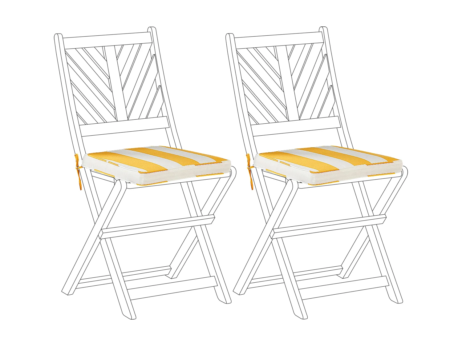 Lot de 2 coussins pour chaises de jardin TERNI 37 x 34 cm Jaune