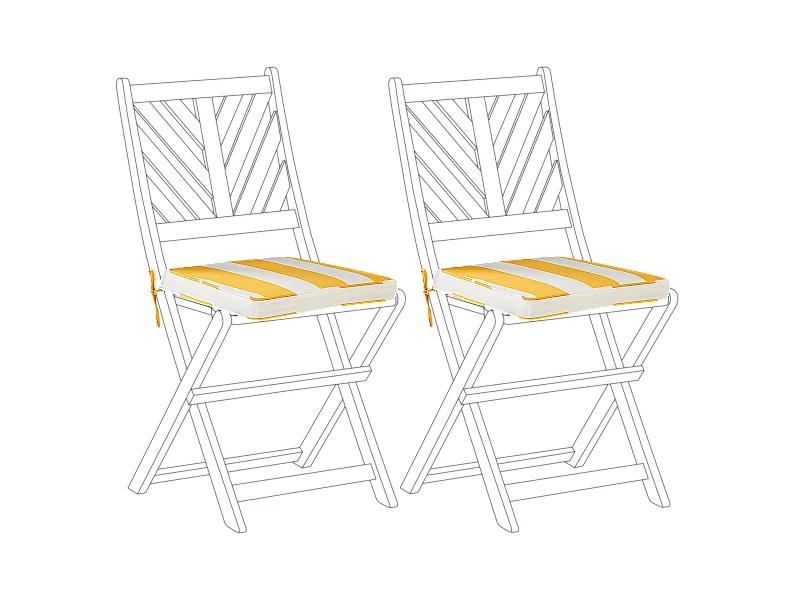 Lot de 2 coussins pour chaises de jardin TERNI 37 x 34 cm Jaune