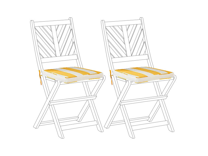 Lot de 2 coussins pour chaises de jardin TERNI 37 x 34 cm Jaune