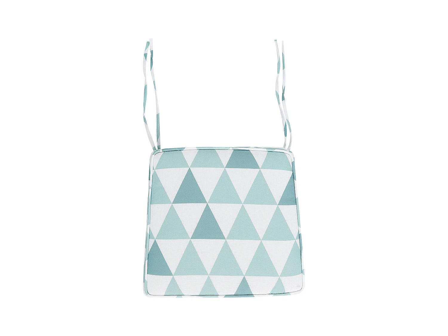 Outdoor Sitzkissen 2er Set geometisches Muster blau / weiß für Gartenstuhl Terni