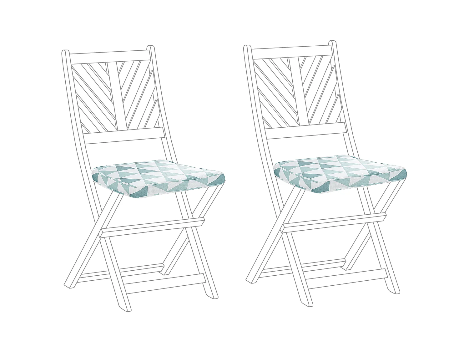 Lot de 2 coussins pour chaises de jardin TERNI 37 x 34 cm Bleu clair