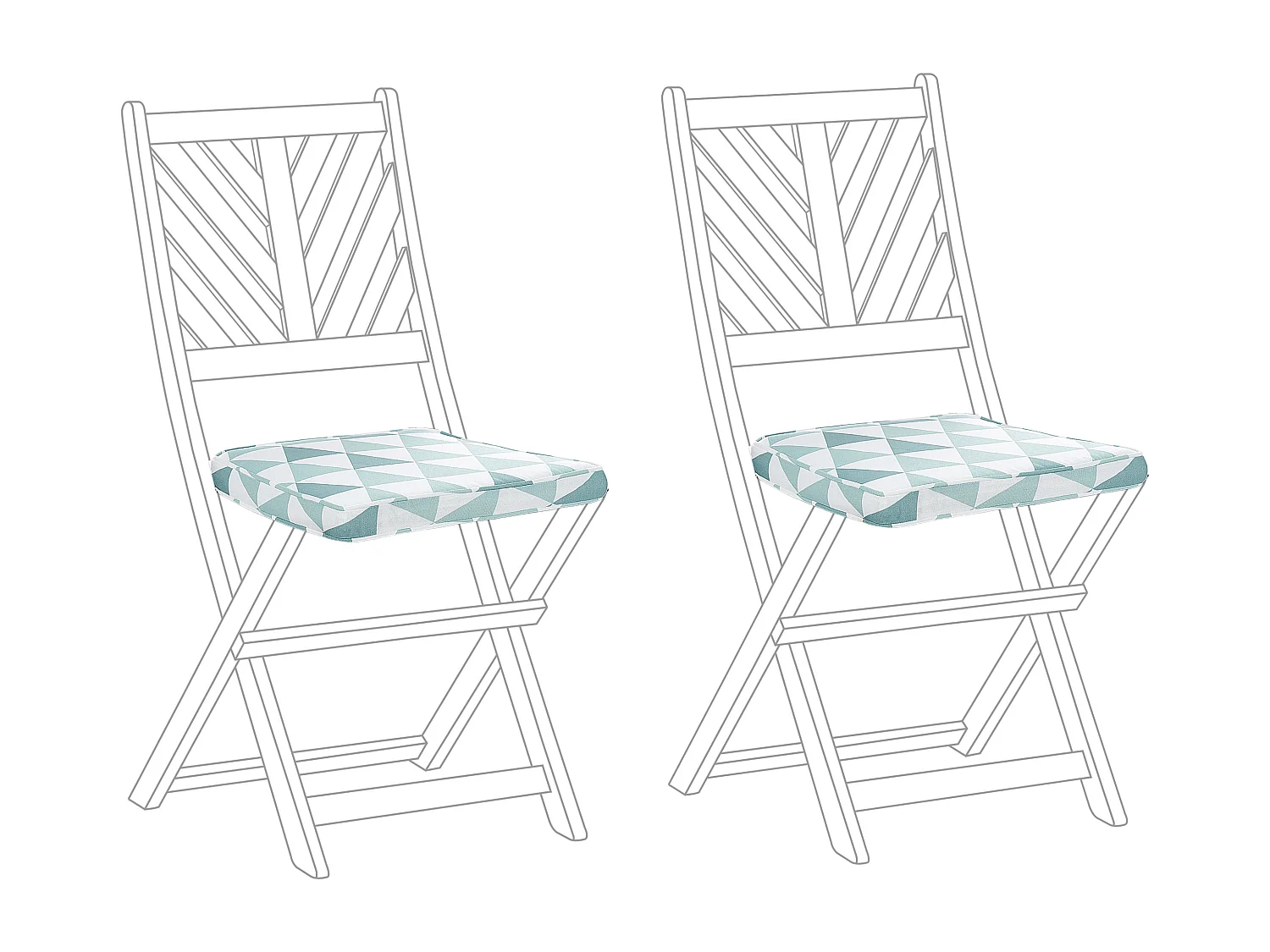 Set di 2 cuscini per sedie TERNI 37 x 34 cm Azzurro