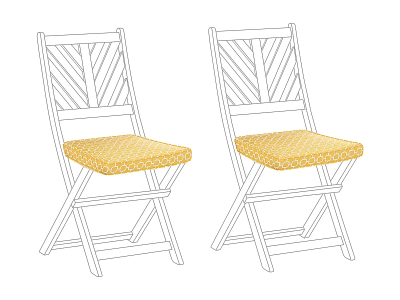 Conjunto de 2 cojines para silla de jardín TERNI 37 x 34 cm Amarillo