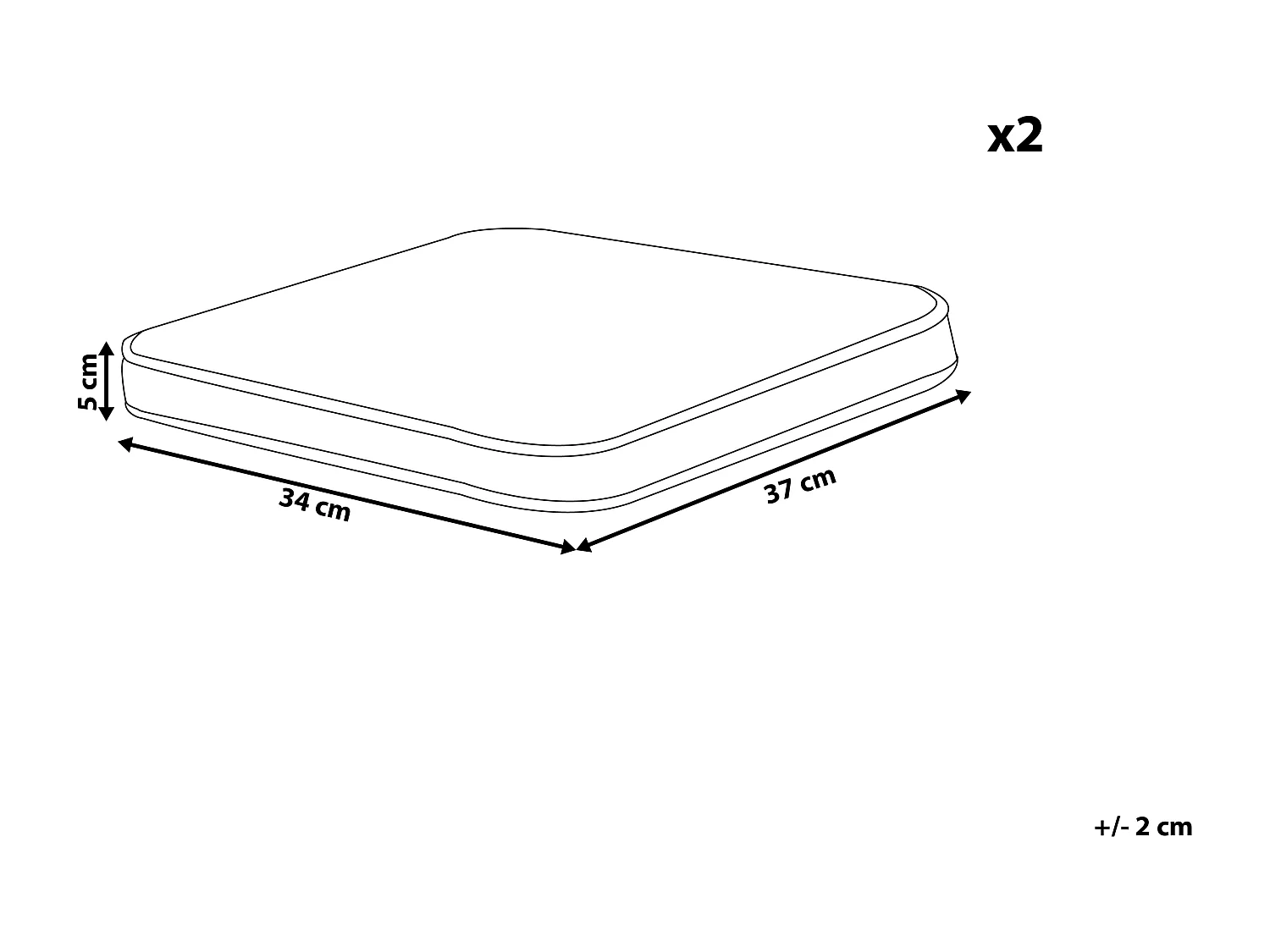 Lot de 2 coussins pour chaises de jardin TERNI 37 x 34 cm Jaune