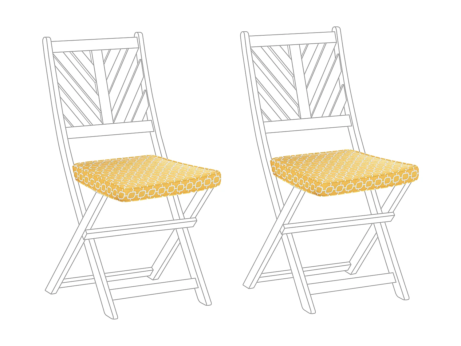 Lot de 2 coussins pour chaises de jardin TERNI 37 x 34 cm Jaune